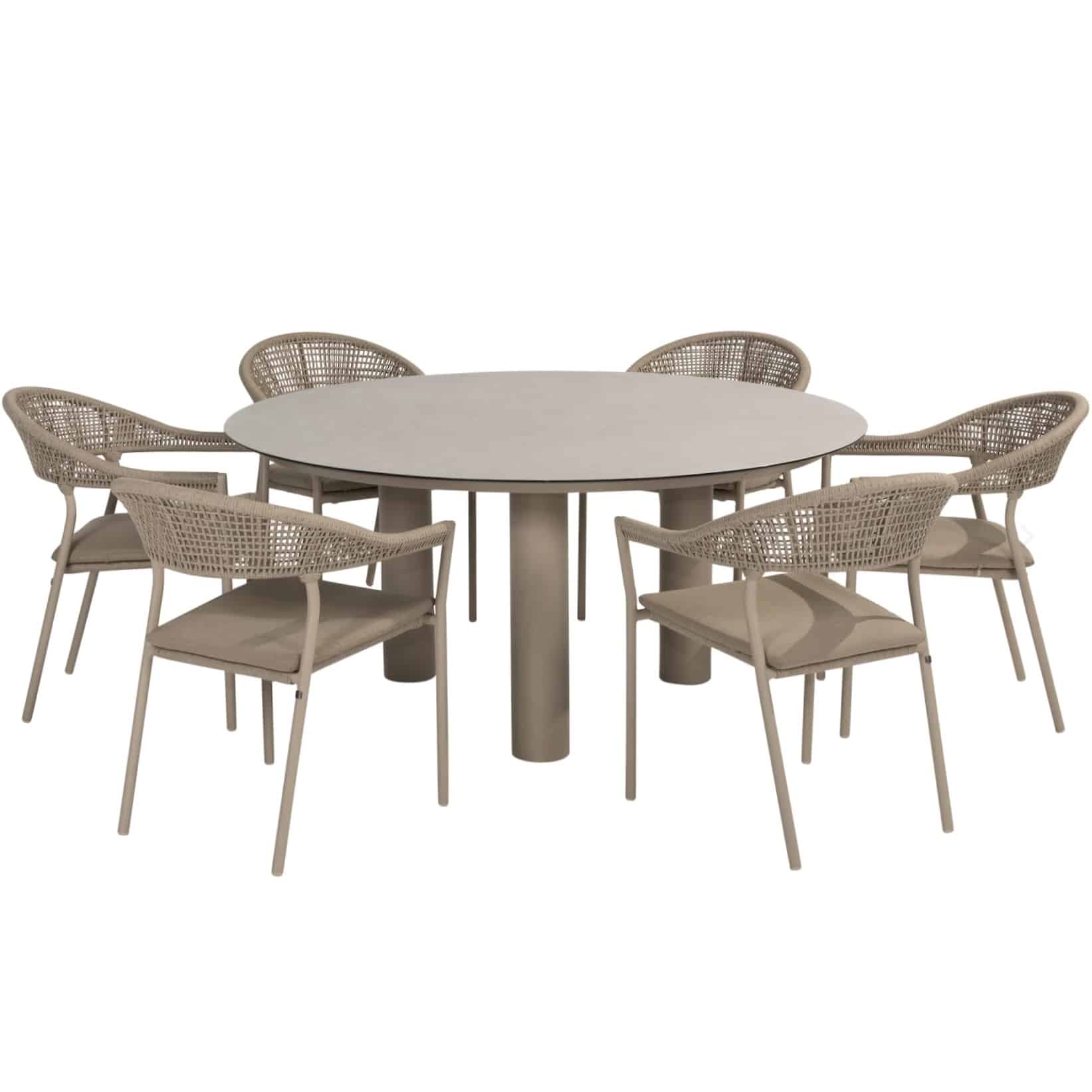 sienna donato dining tuinset 160xh75 cm 7 delig keramiek latte taste 4so
