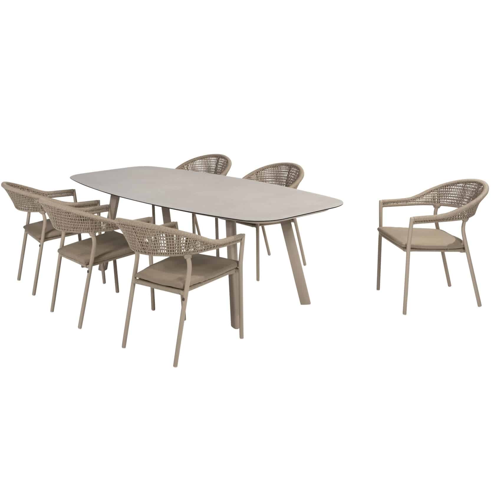 sienna manolo dining tuinset 240x103xh75 cm 7 delig latte taste 4so