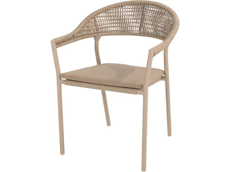Sienna stapelbare dining tuinstoel rope venao latte Taste 4SO