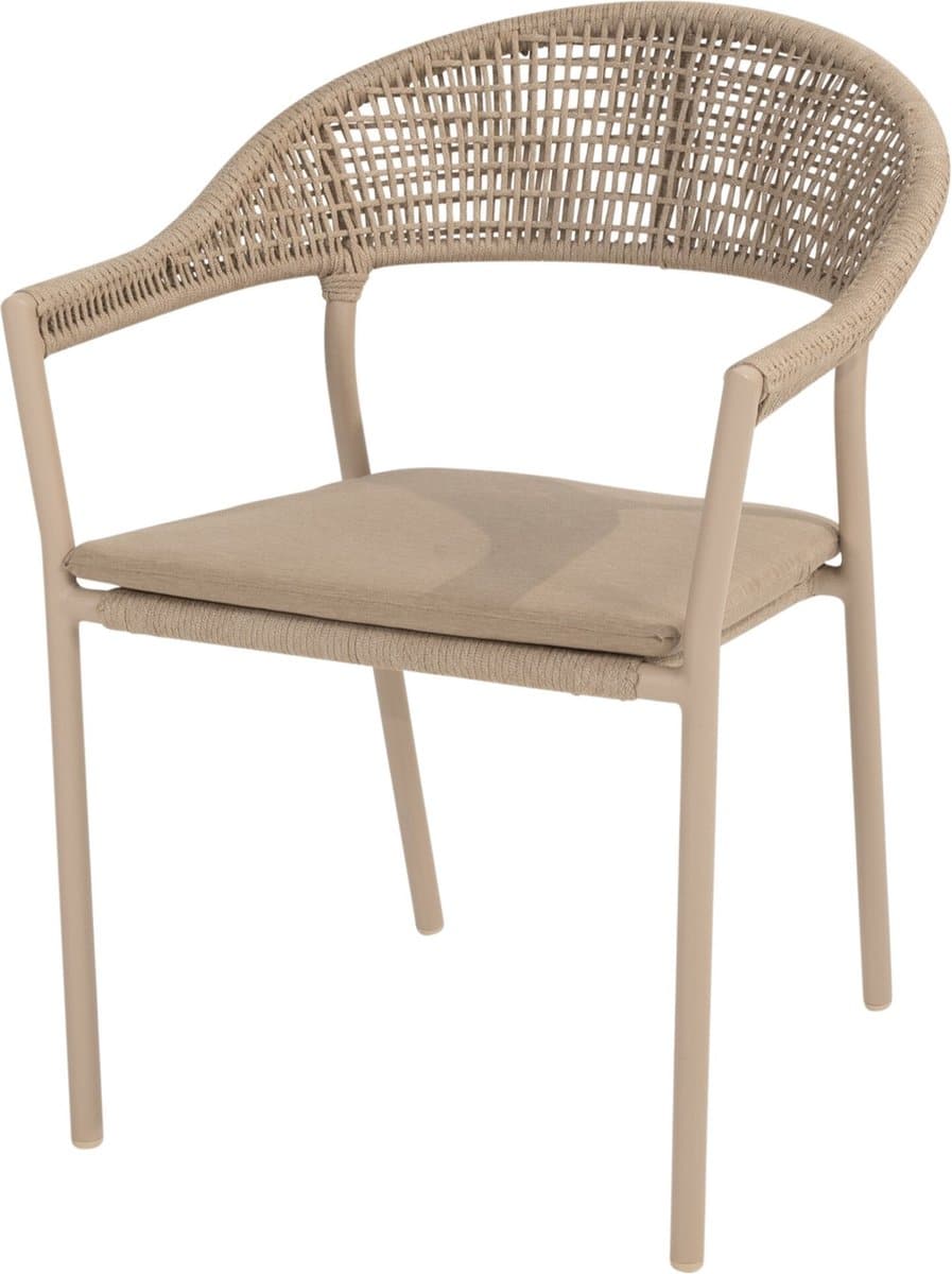 sienna stapelbare dining tuinstoel rope venao latte taste 4so