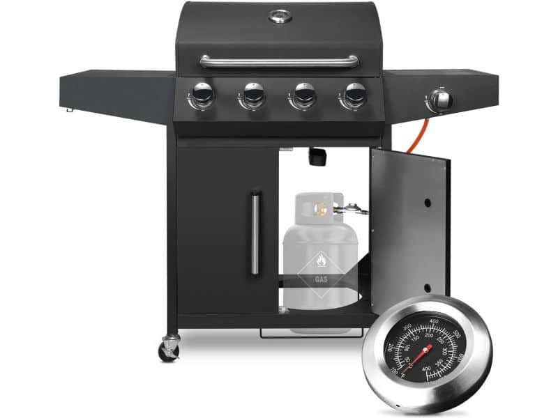 Stemily Gas BBQ - 4 Hoofdbranders - 1 Zijbrander