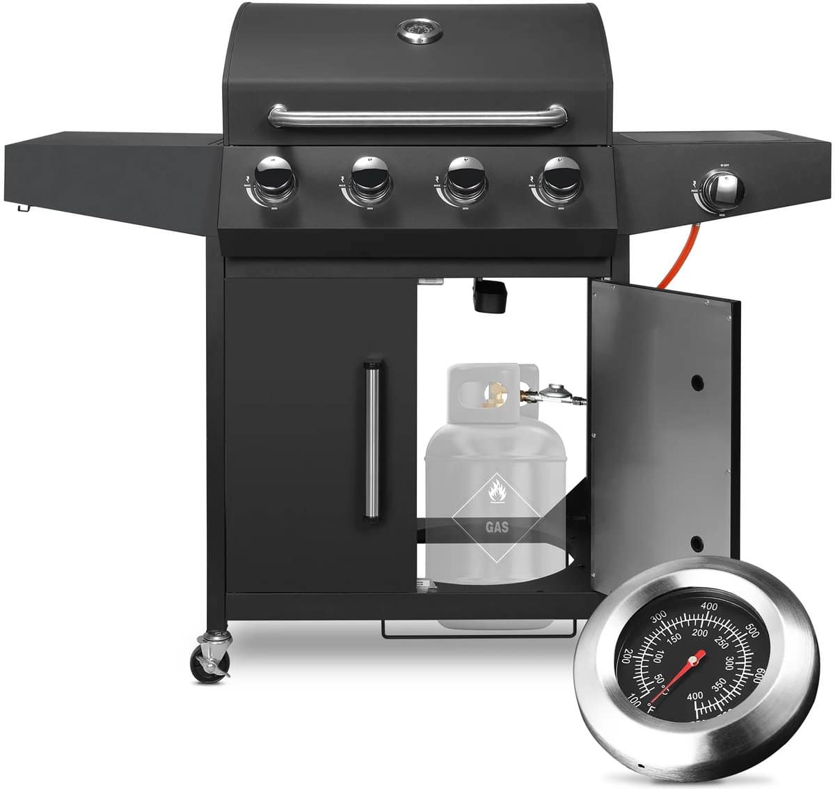 stemily gas bbq 4 hoofdbranders 1 zijbrander