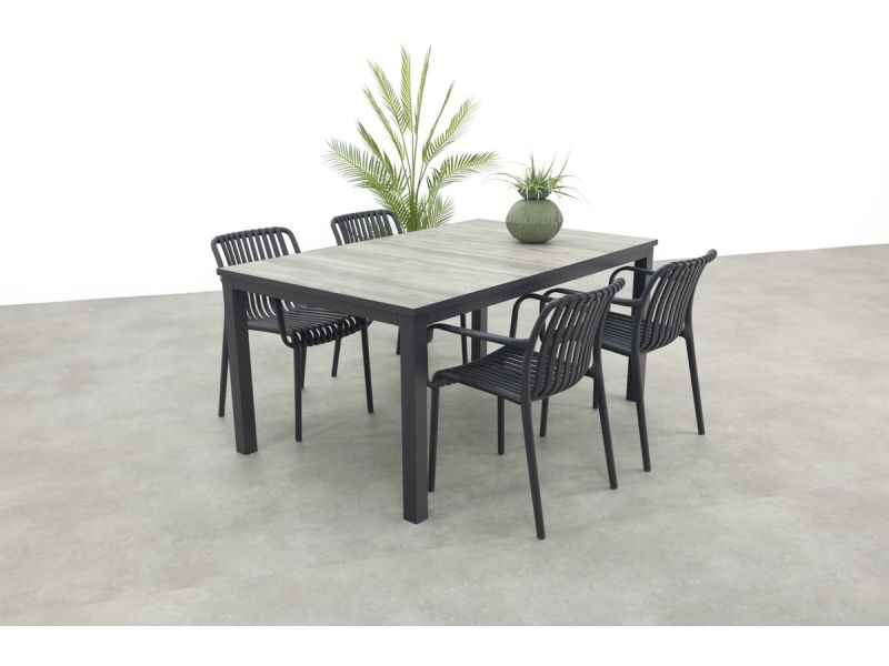 Stripe/Hartman Comino stapelbare tuinset (5-delig) - 163x105 cm.