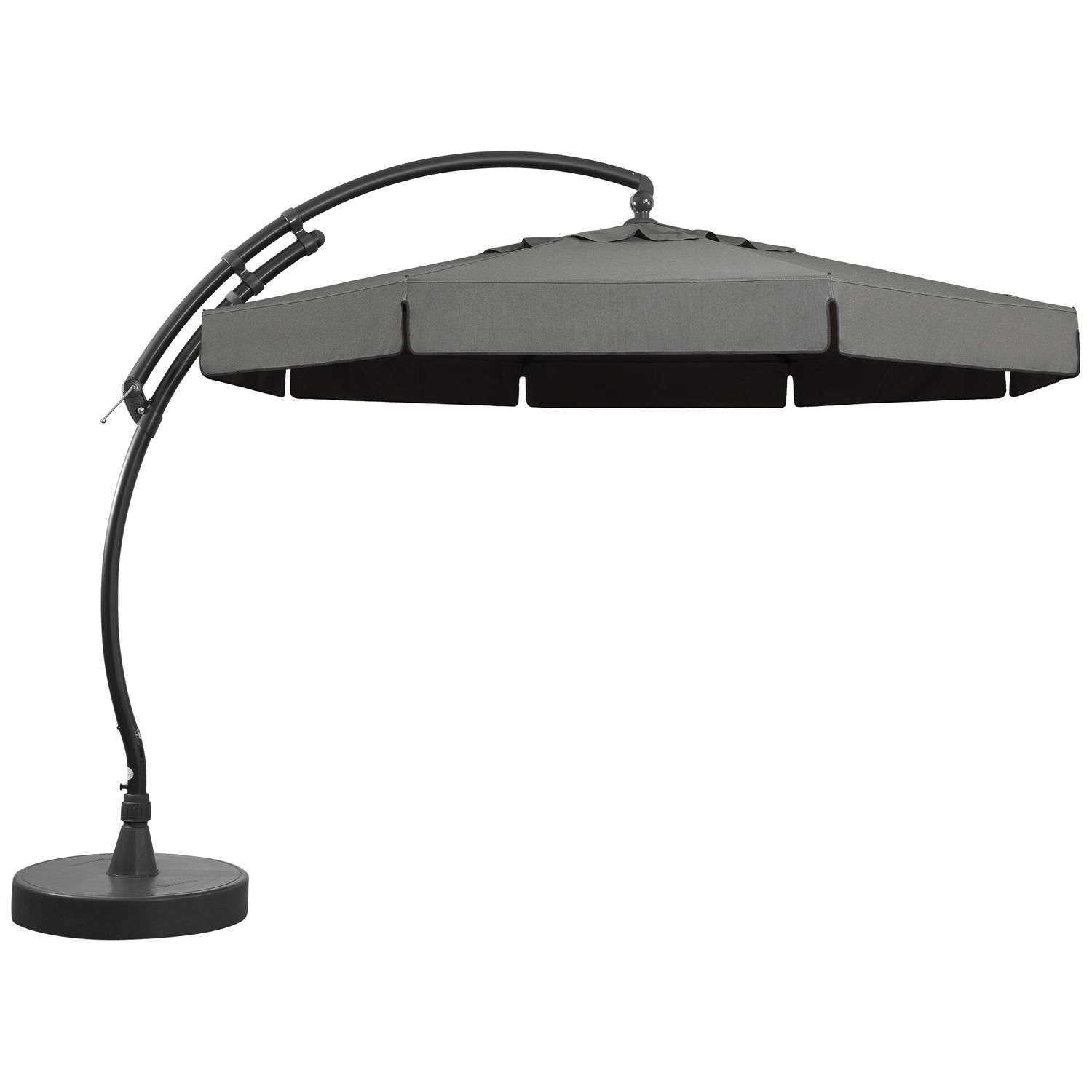 sungarden zweefparasol easy sun d 350cm titanium kantelbaar aluminium mast 250g/m²