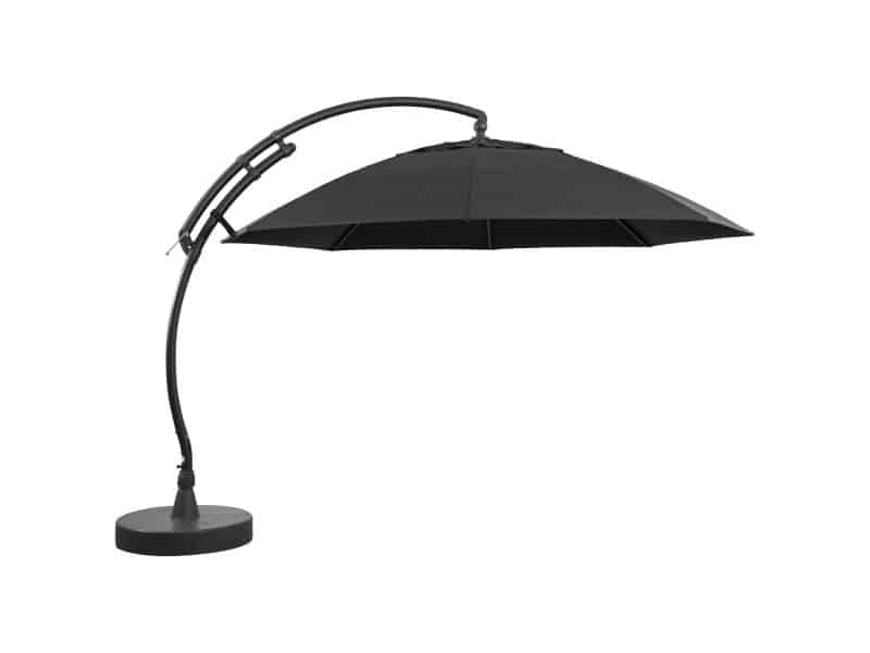 Sungarden Zweefparasol Easy Sun Xl - D 375cm - Carbon - 360° Draaibaar Kantelbaar Aluminium Mast