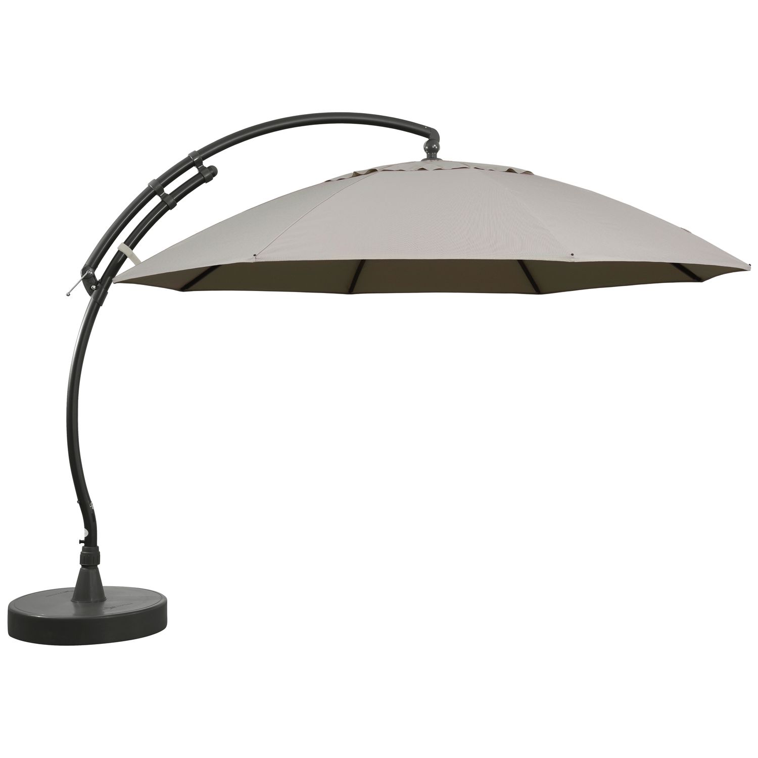sungarden zweefparasol easy sun xl d 375cm licht taupe kantelbaar aluminium mast 360° draaibaar