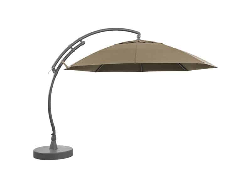 Sungarden Zweefparasol Easy Sun Xl - D 375cm - Taupe - Kantelbaar Aluminium Mast