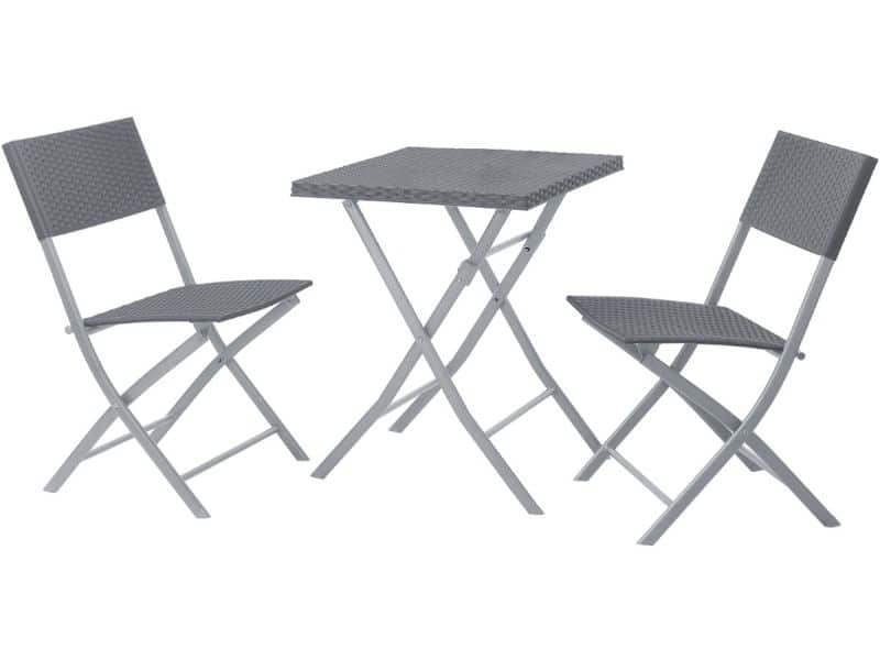 SVITA LIMA Polyrattan bistroset - balkonset klapmeubel stoel tafel tuinmeubel