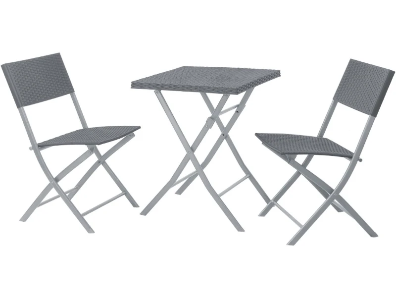 SVITA LIMA Polyrattan bistroset - balkonset klapmeubel stoel tafel tuinmeubel