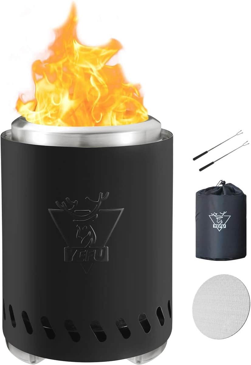 tafelblad vuurplaats 24,7 x 18 cm rookarm campingfornuis voor buiten en terras veilig brandend met reistas en accessoires