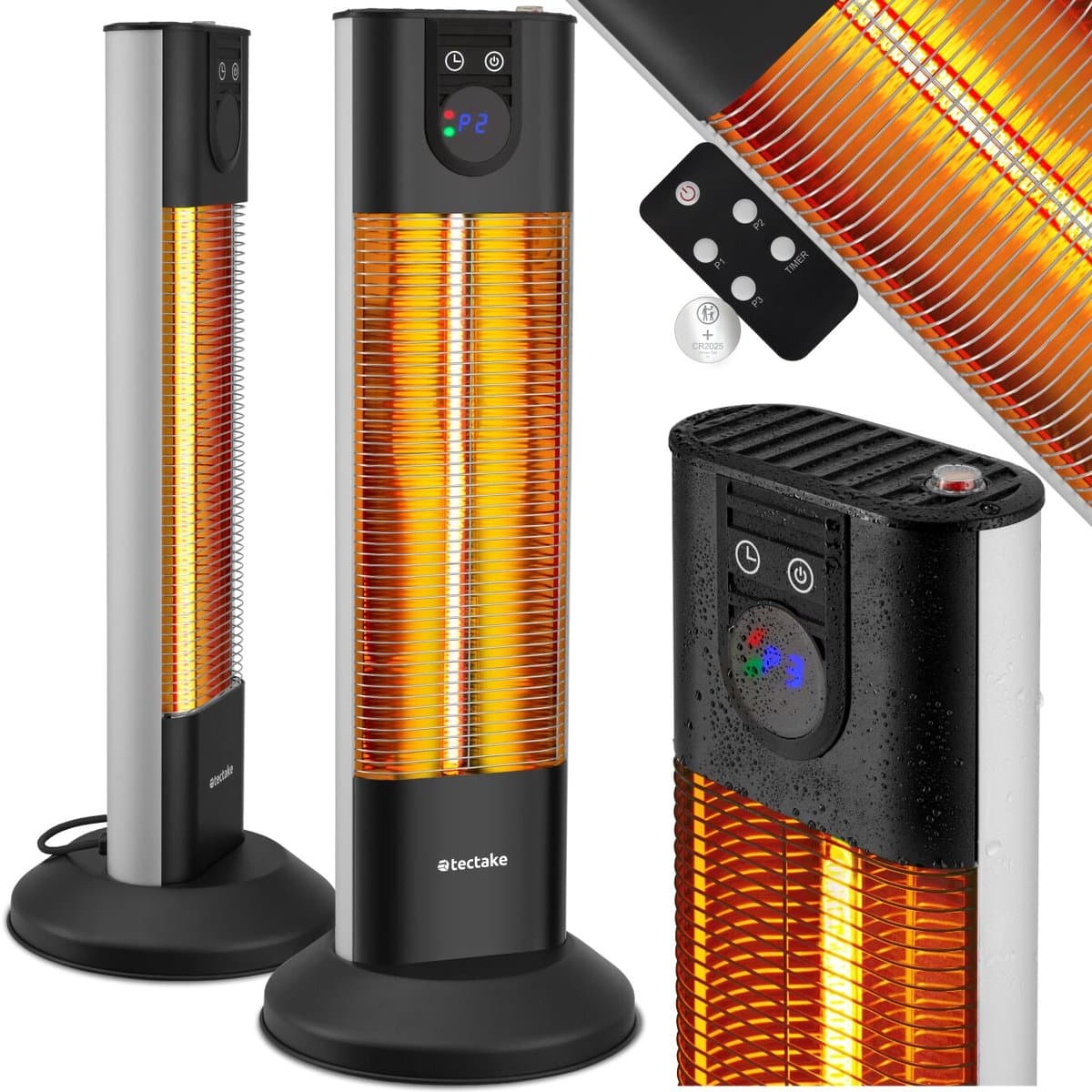 tectake® infrarood verwarming heater 1500w 3 niveaus