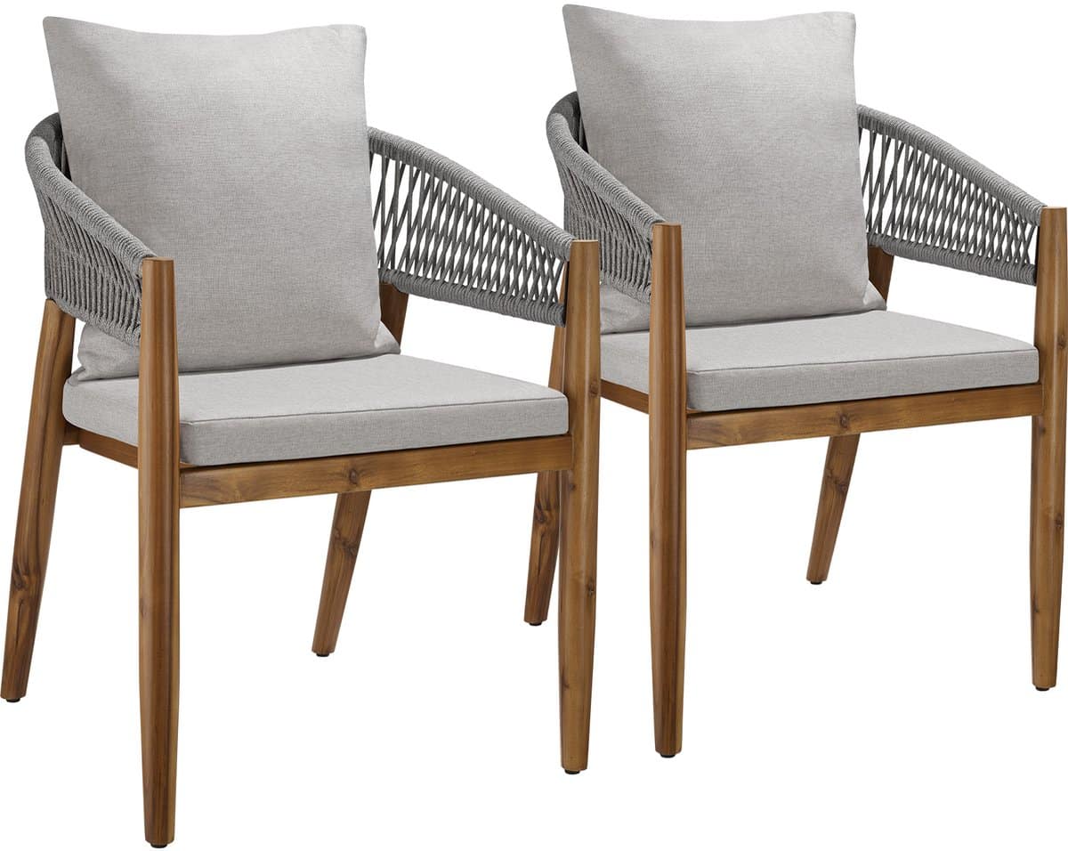 tectake® set van 2 tuinstoelen manacor tuinstoel in rope