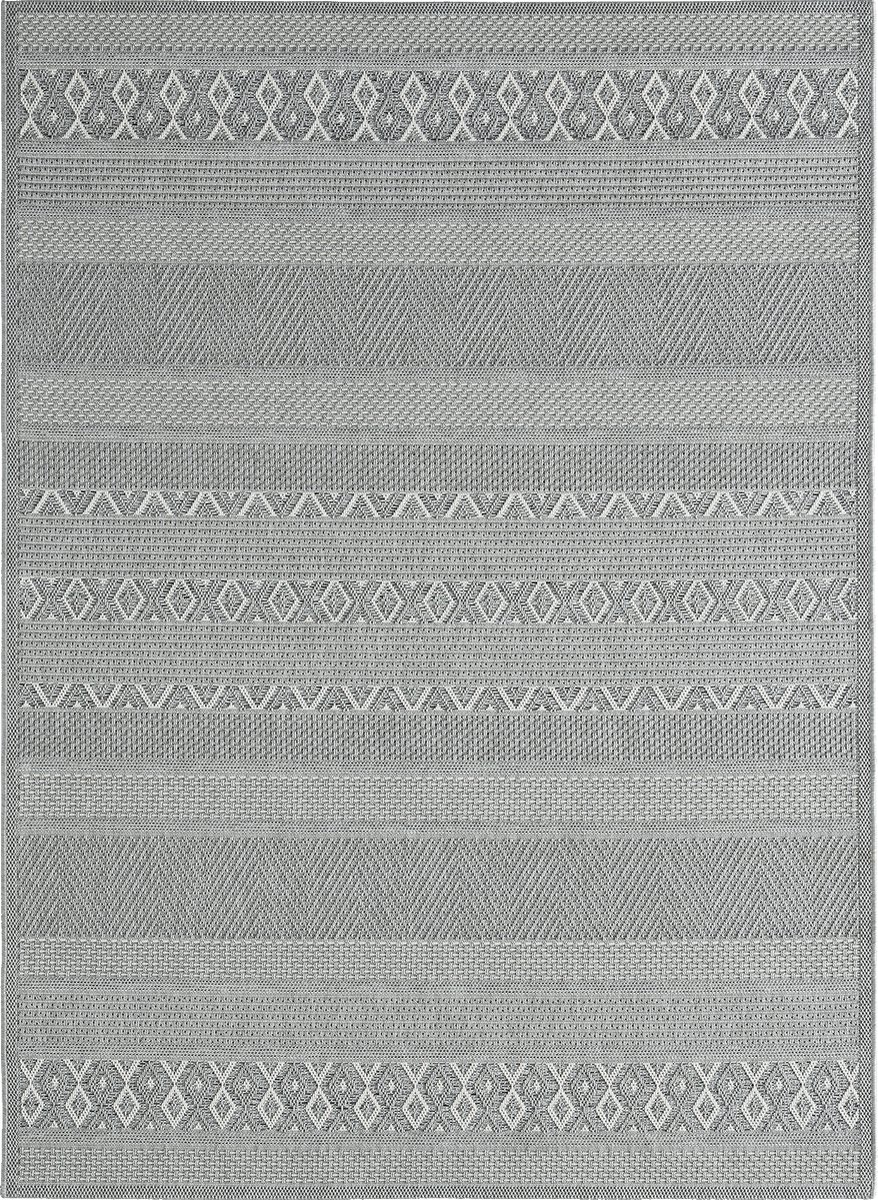 the carpet calgary robuust vloerkleed met modern design in boho stijl, geschikt voor keuken & eetkamer, grijs, 240 x 340 cm