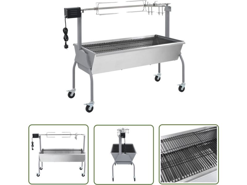 The Living Store Rotis BBQ Zilver - 129 x 55