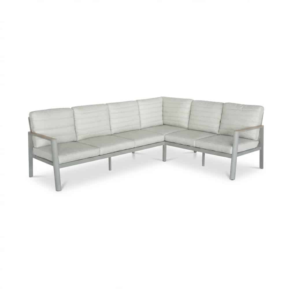 tokyo hoek loungeset 6 personen | aluminium + polywood | beige | 3 delig 264x204cm