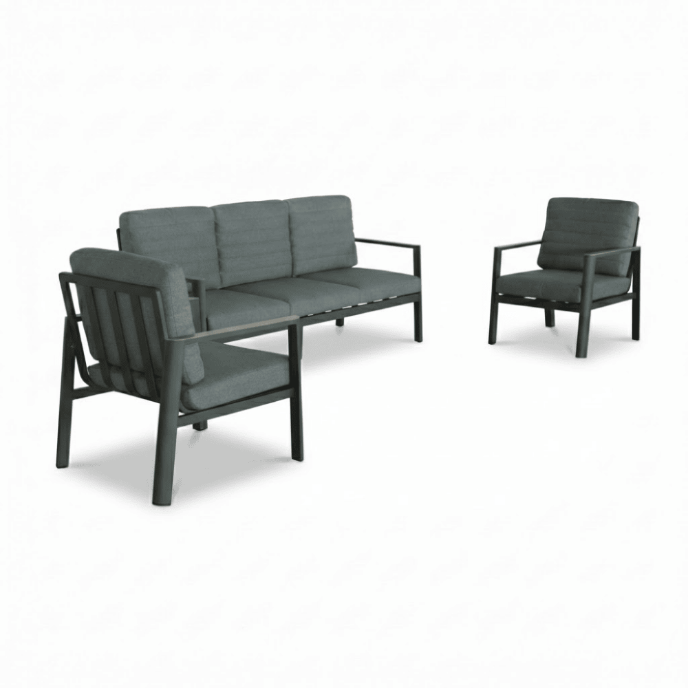 tokyo stoel bank loungeset 5 personen | aluminium + polywood | antraciet | 3 delig