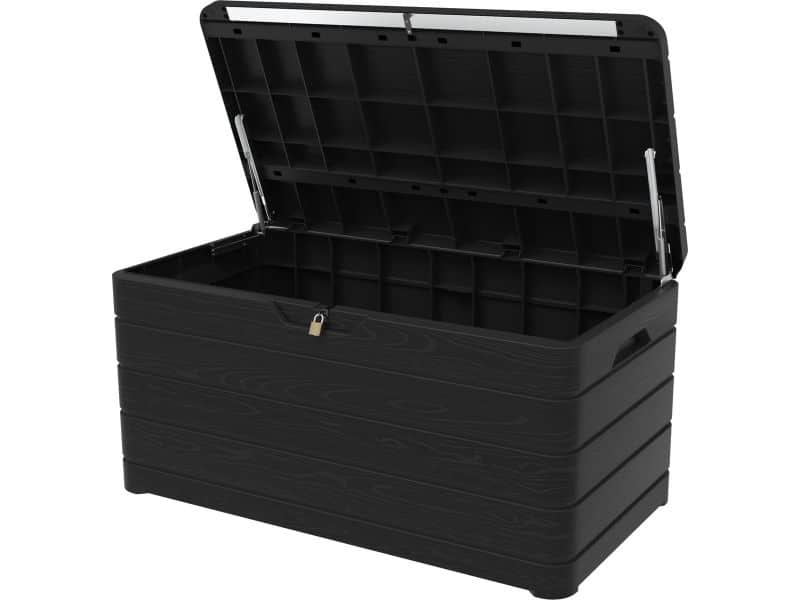 Toomax Dolomiti opbergbox met deksel - 500L - Antraciet - Kunststof - Waterdichte kussenbox voor buiten in de tuin