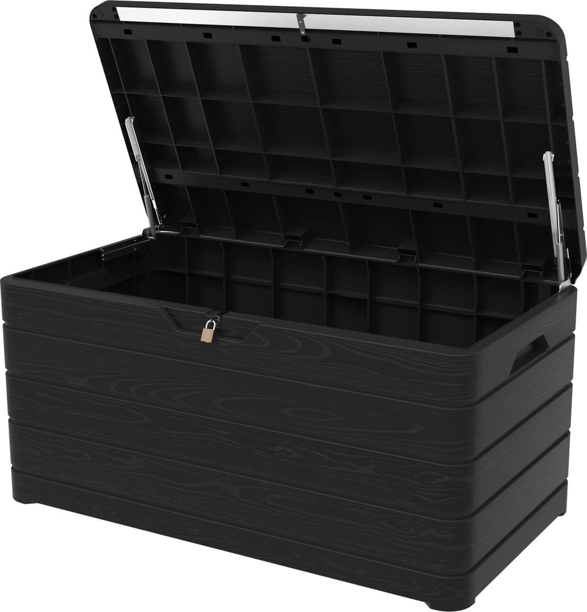 toomax dolomiti opbergbox met deksel 500l antraciet kunststof waterdichte kussenbox voor buiten in de tuin