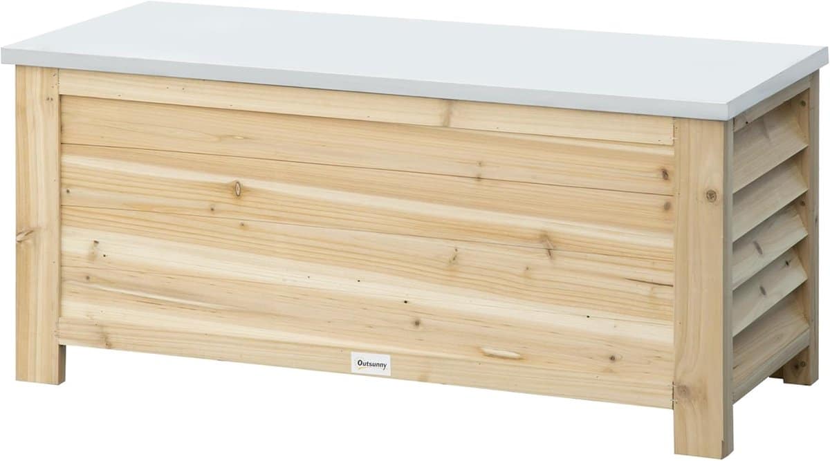 tuinbox buitenopberger tuinkist opbergbox tuinmeubel massief grenenhout 155 liter inhoud