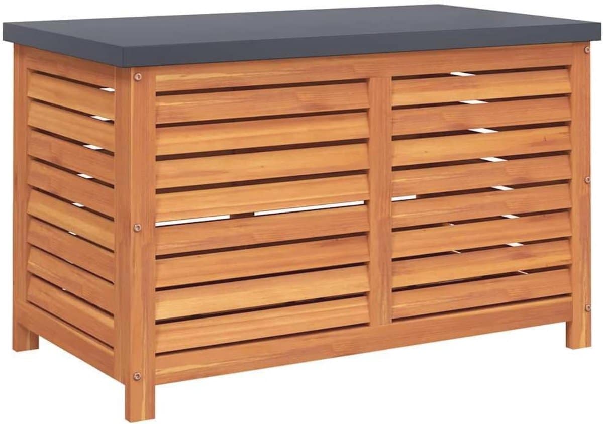 tuinbox van massief acaciahout 60x50x55cm opbergbank voor kussens en speelgoed