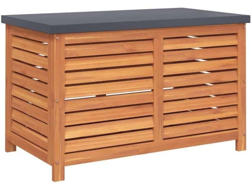 Tuinbox van massief acaciahout 60x50x55cm - Opbergbank voor kussens en speelgoed
