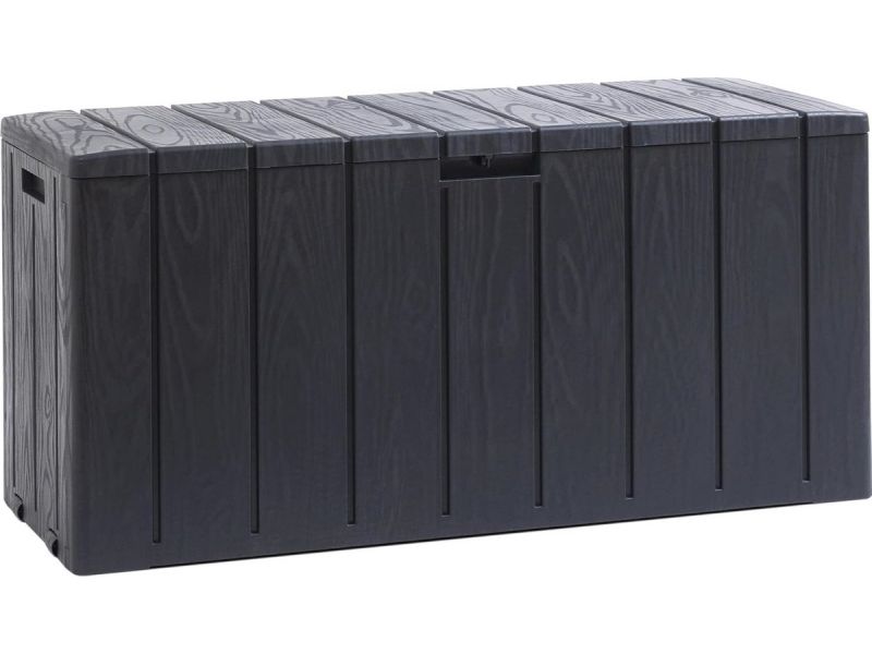 Tuinkist met wieltjes - 270 liter kussenbox in antraciet
