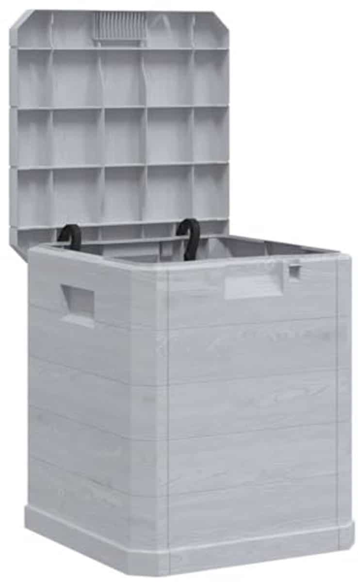 tuinopslagbox lichtgrijs ruimtebesparende opberglossoplossing voor kussens en tuinaccessoires