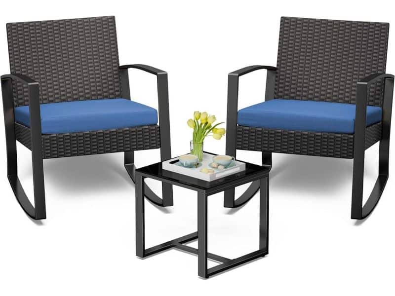 Tuinstoelen wicker - Tuinmeubelen - Tuinstoelen met Tafel - Kussen