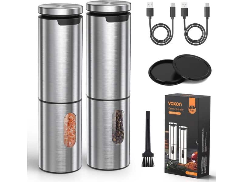 USB-oplaadbare zout- en pepermolenset met instelbare maalgraad - Elektrische kruidenmolen