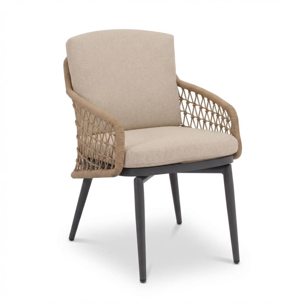 vedra dining tuinstoel | touw + aluminium | beige