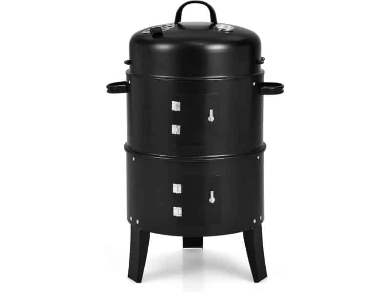 Verticale Houtskool Smoker en BBQ Grill - 3-in-1 met Thermometer