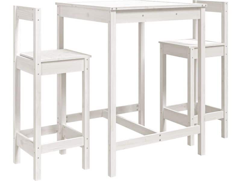 vidaXL - 3-delige - Barset - massief - grenenhout