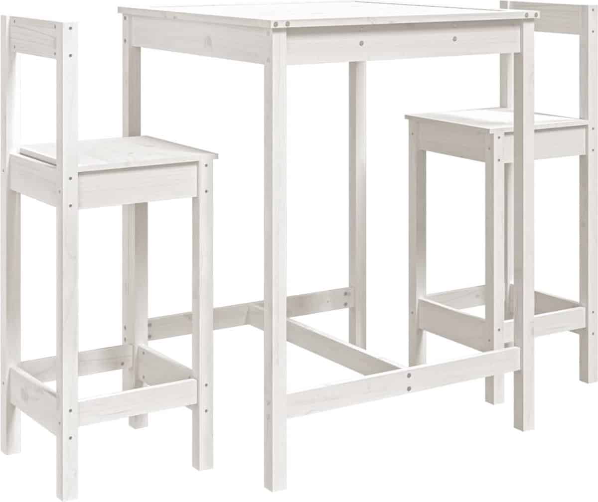 vidaxl 3 delige barset massief grenenhout