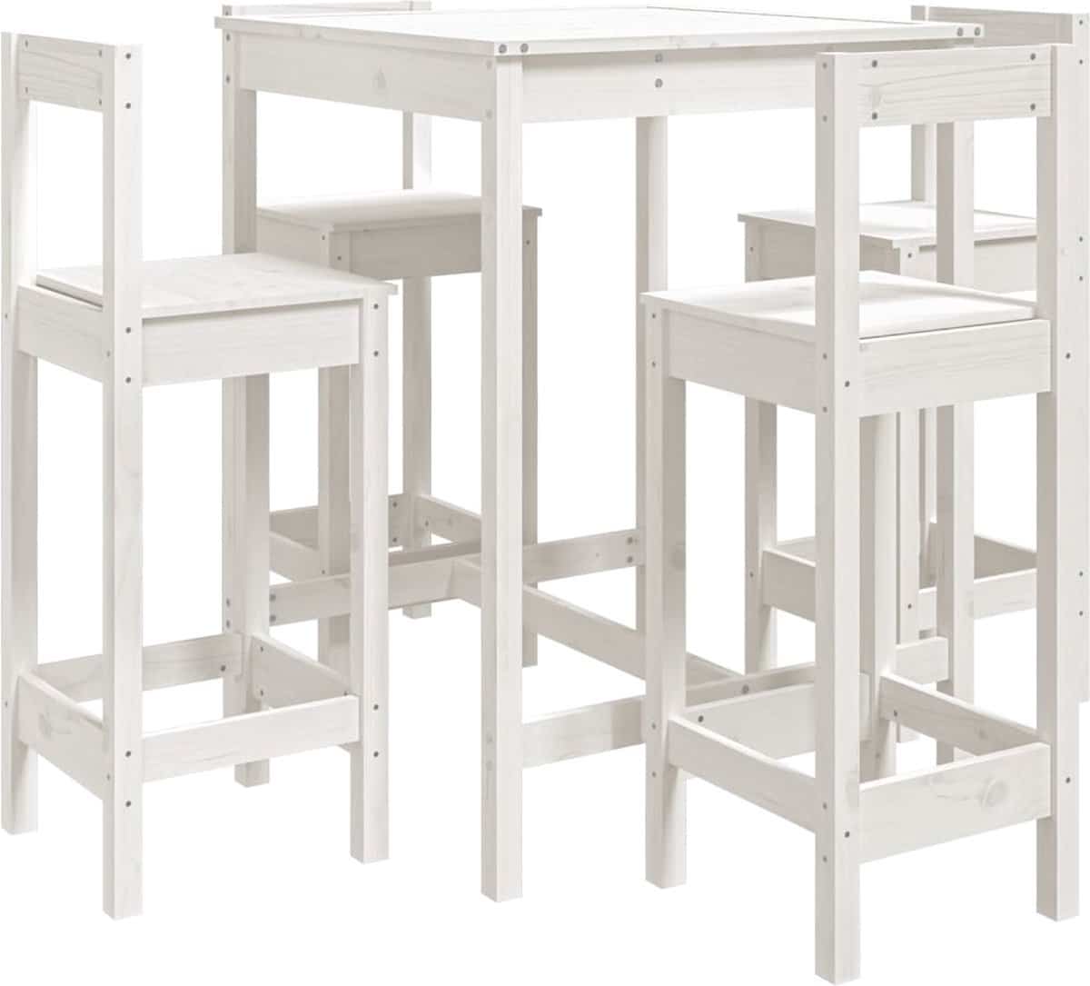 vidaxl 5 delige barset massief grenenhout