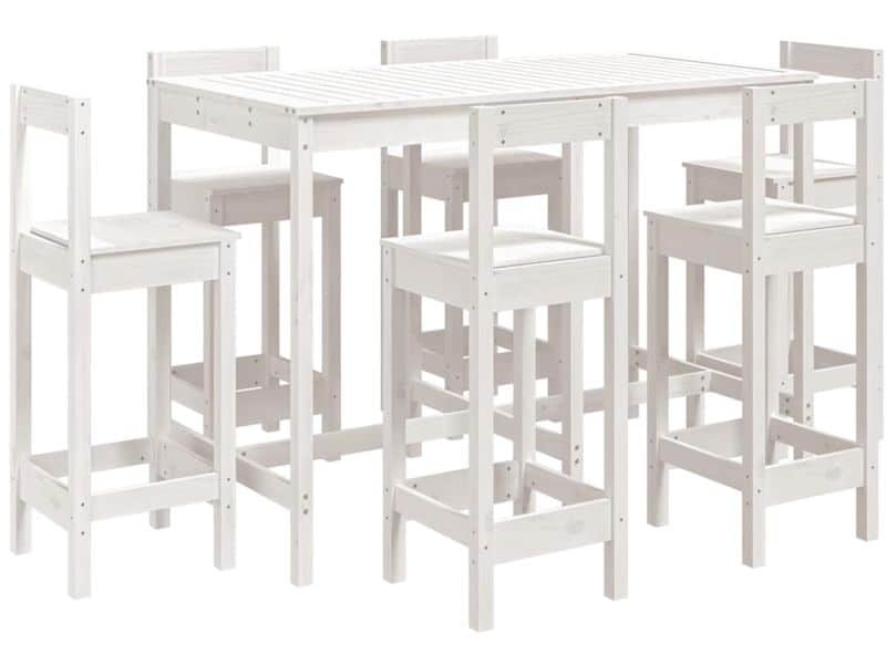 vidaXL - 7-delige - Barset - massief - grenenhout