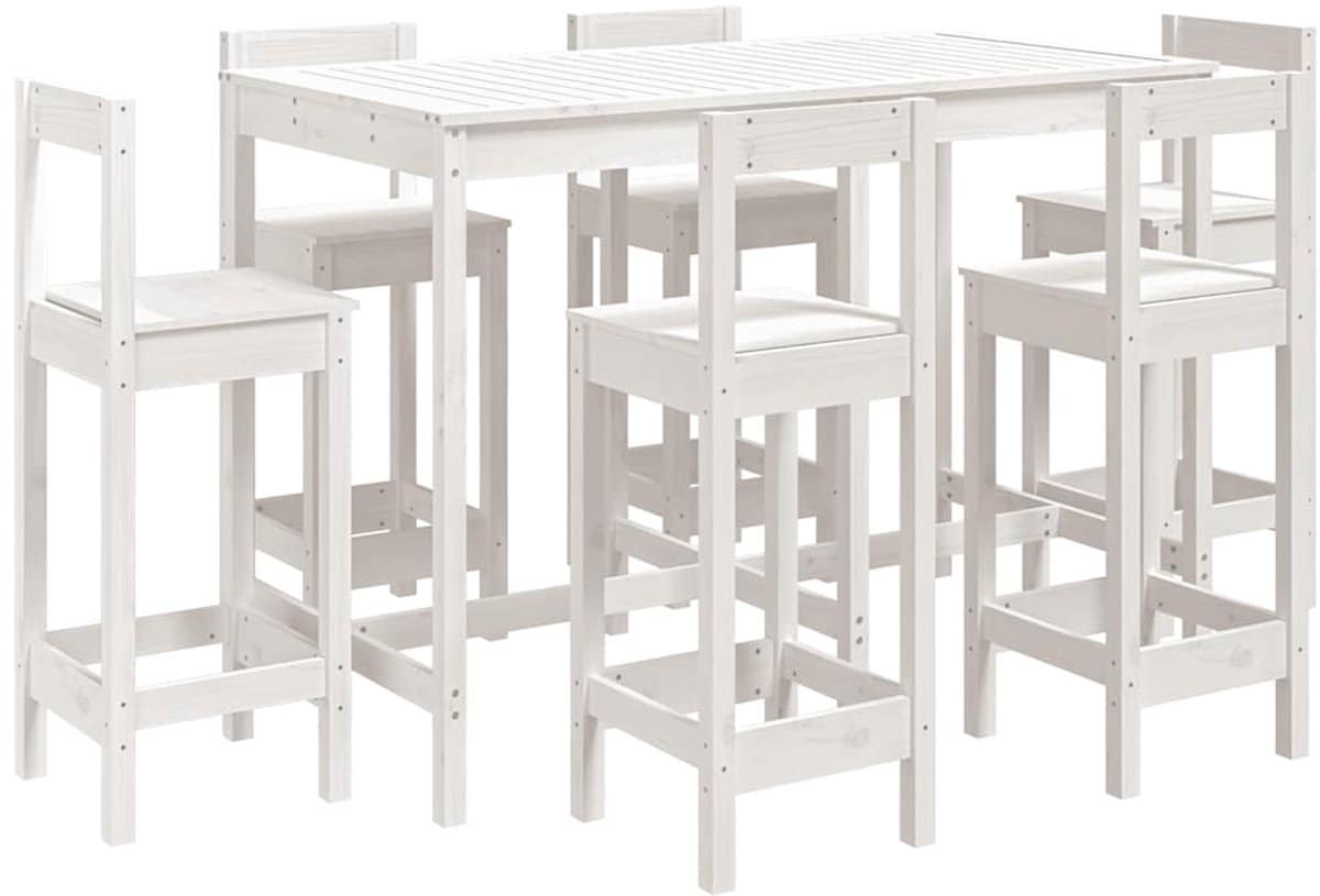 vidaxl 7 delige barset massief grenenhout