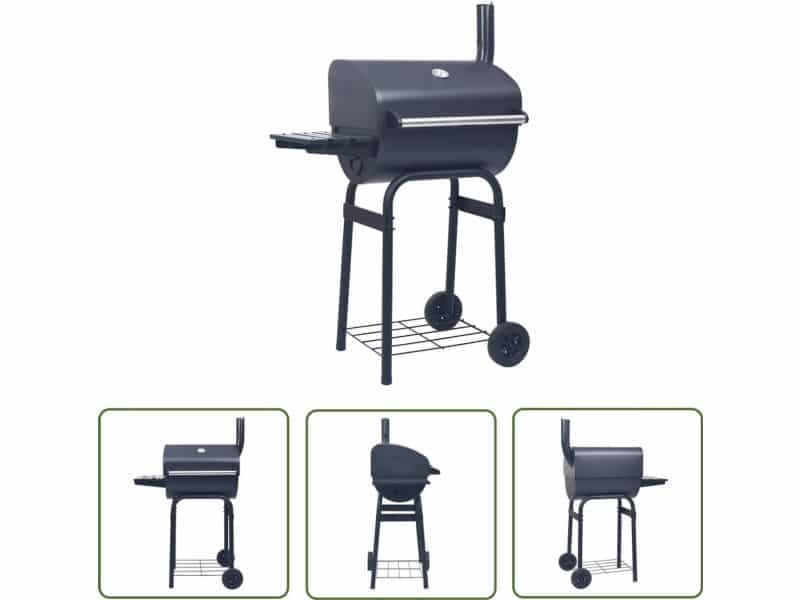 vidaXL Barbecues - Houtkolen Bbq - Houtskoolbarbecue roker met onderschap