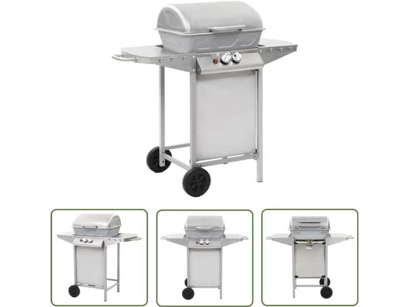 vidaXL Bbq - Gasbarbecue - Gasbarbecue en grill met 2