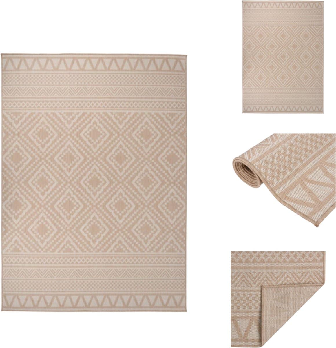 vidaxl buitenkleed buitenkleden tuinkleed platgeweven buitenkleed buitenkleed met patroon platgeweven 200×280 cm bruin