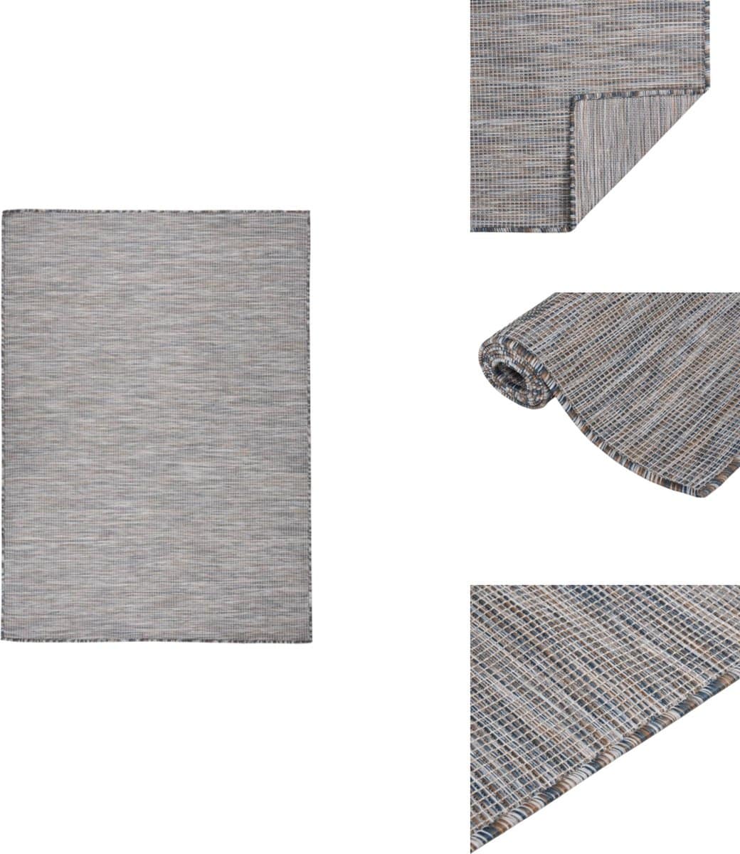 vidaxl buitenkleed buitenkleden tuinkleed platgeweven buitenkleed buitenkleed platgeweven 200×280 cm bruin en blauw