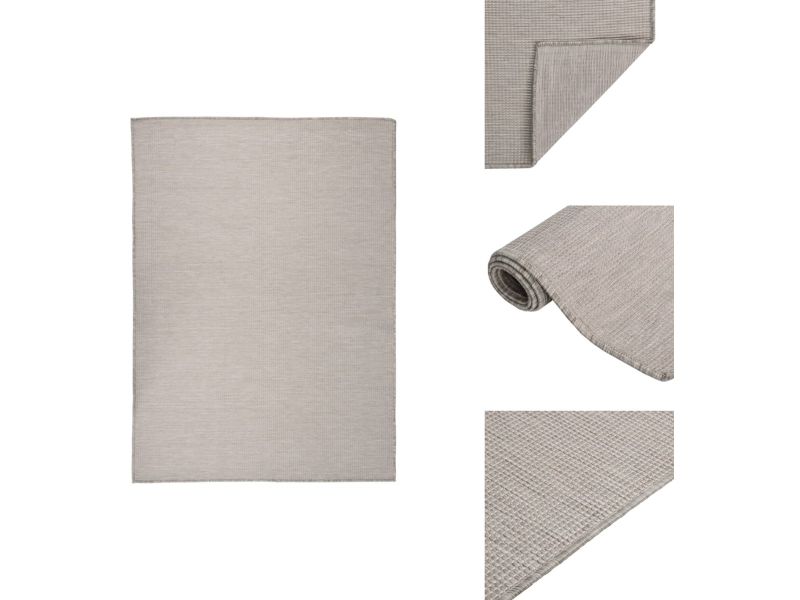 vidaXL Buitenkleed - Buitenkleden - Tuinkleed - Platgeweven Buitenkleed - Buitenkleed platgeweven 200x280 cm taupe