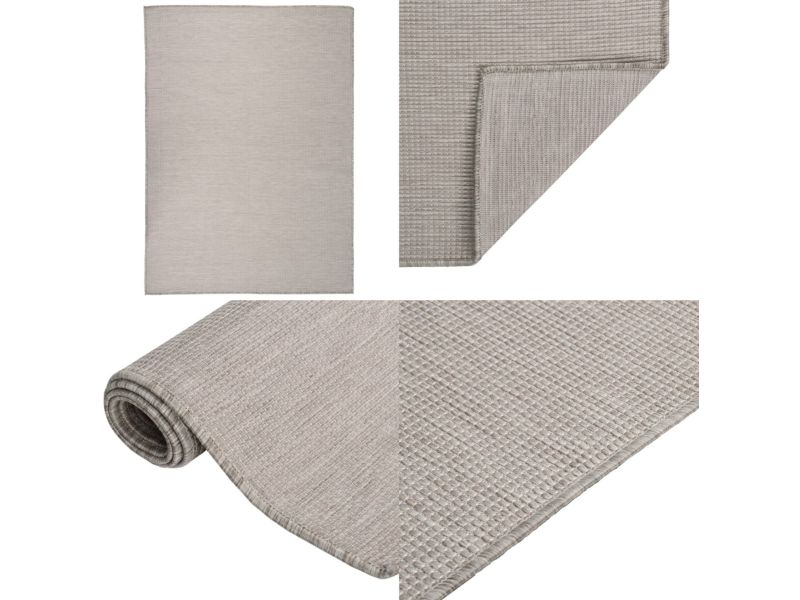 vidaXL Buitenkleed platgeweven 200x280 cm taupe - Buitenkleed - Buitenkleden - Tuinkleed - Platgeweven Buitenkleed