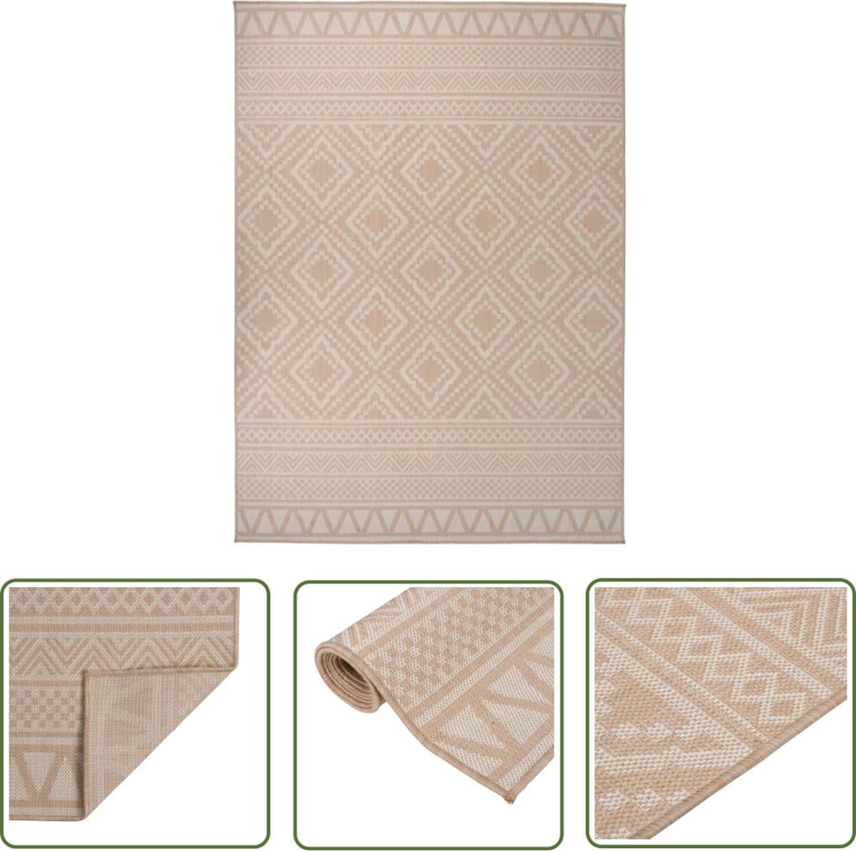 vidaxl buitenkleed tuintapijten buitenkleed met patroon platgeweven 200×280 cm bruin patiodekentjes veranda kleden terrasvloerbekleding