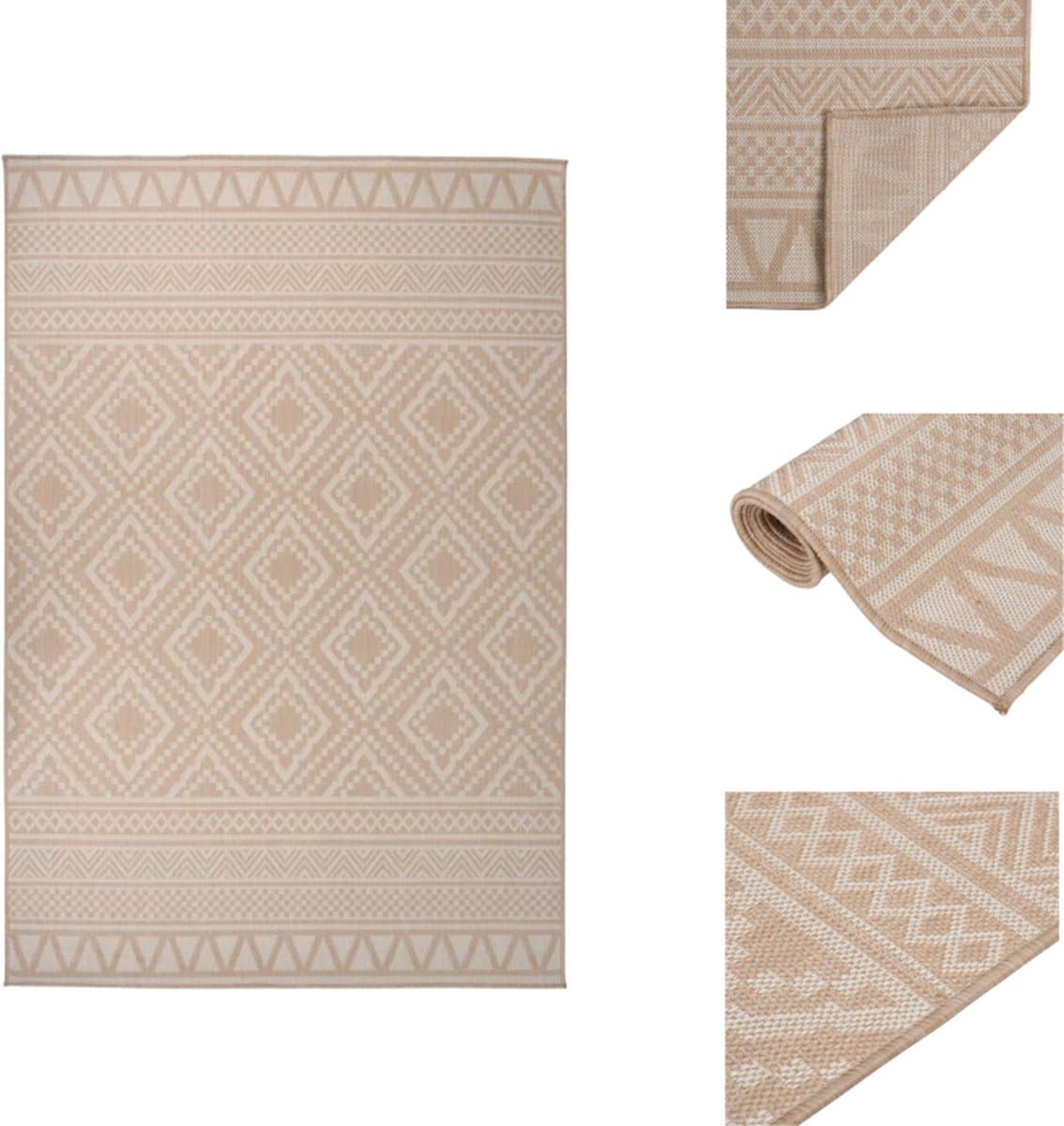 vidaxl buitenvloerkleden tuintapijten buitenkleed met patroon platgeweven 160×230 cm bruin patiodekentjes terrastapijt veranda tapijt