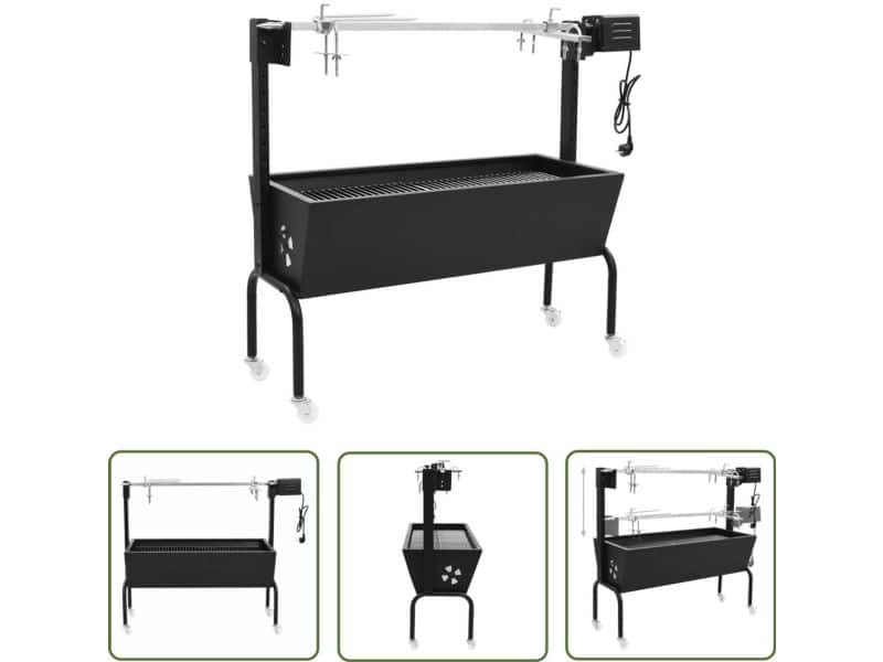 vidaXL Draaispit - Elektrische Bbq - BBQ draaispit elektrisch roestvrij