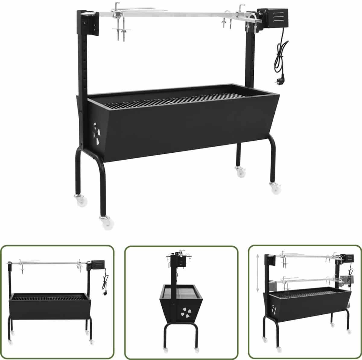 vidaxl draaispit elektrische bbq bbq draaispit elektrisch roestvrij