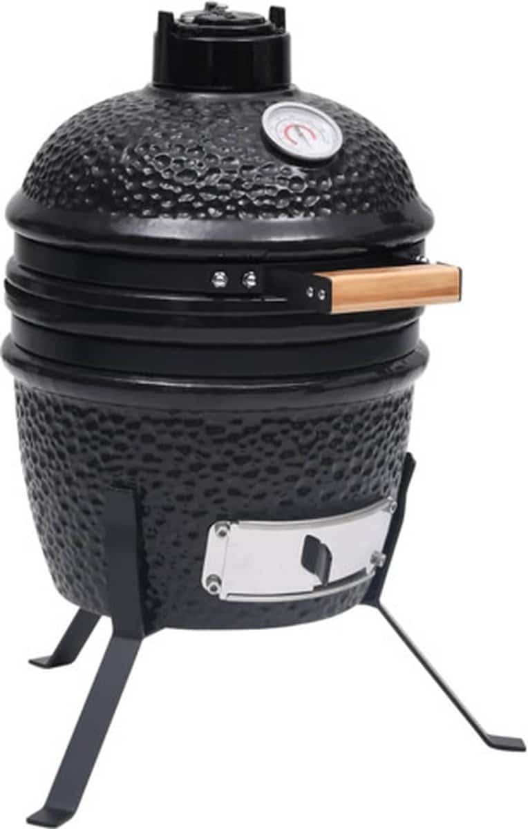 vidaxl kamado barbecue 2 in 1 56 cm keramiek zwart