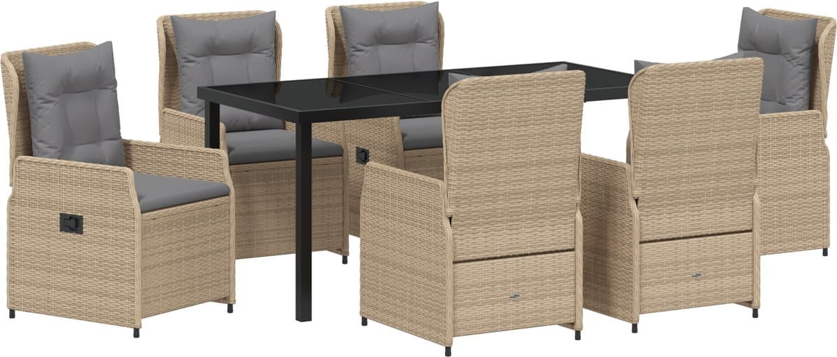 vidaxl tuin eettafel set 7