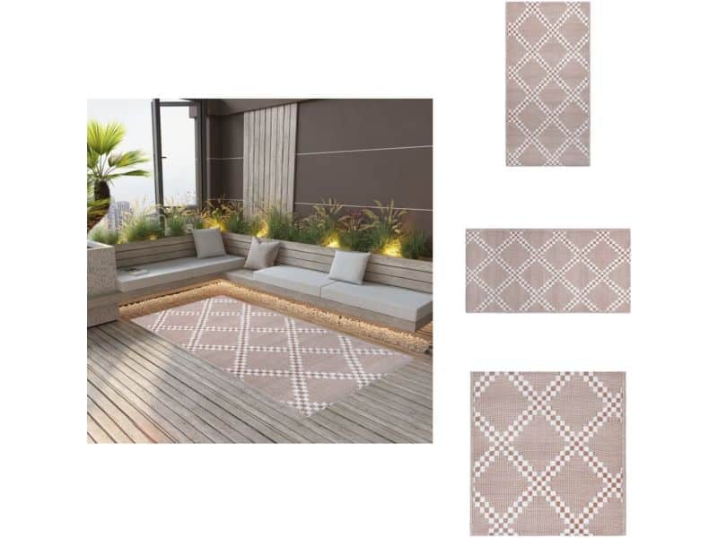 vidaXL Tuinkleed - Tuinkleden - Terraskleed - Terraskleden - Buitenkleed ARAKIL 190x290 cm PP bruin