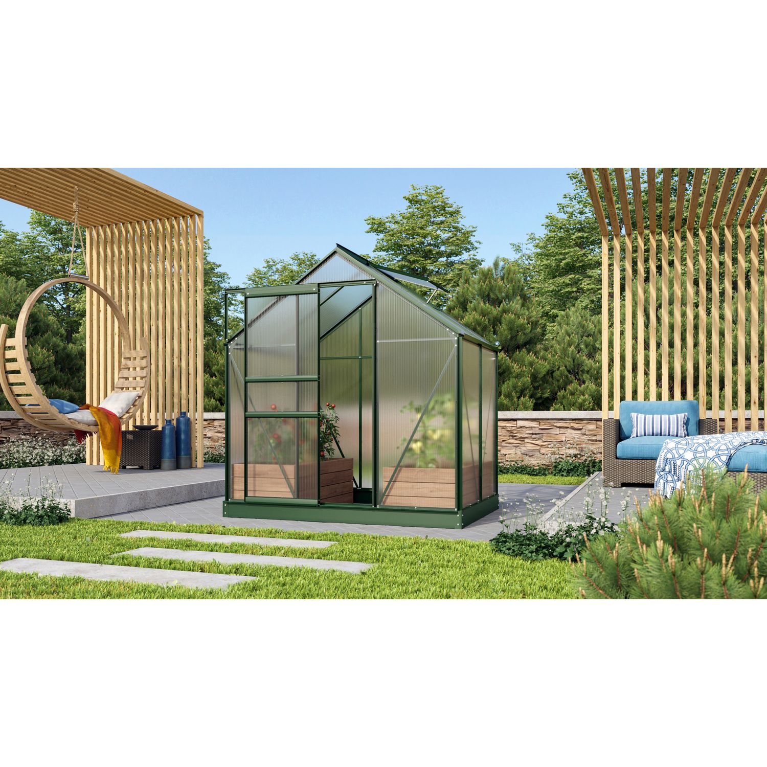 vitavia kas venus 2500 polycarbonaat 4mm smaragd 195x131x197cm